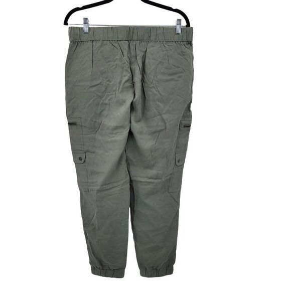 Banana Republic Cargo Jogger Pants M Olive Green Elastic Waist Casual Granola - Picture 12 of 13